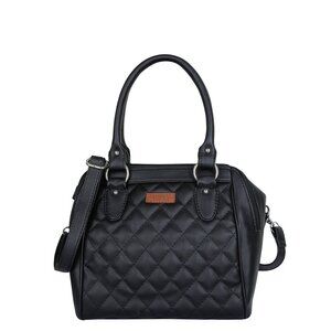 Vegan Leather Women’s Black Handbag – Top Handle Satchel with Crossbody Strap